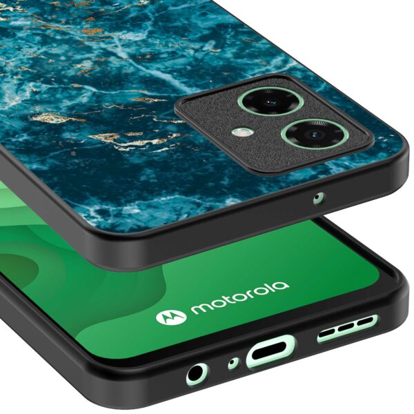 blauw marmer opdruk_Motorola Moto G54 telefoonhoesje (3)