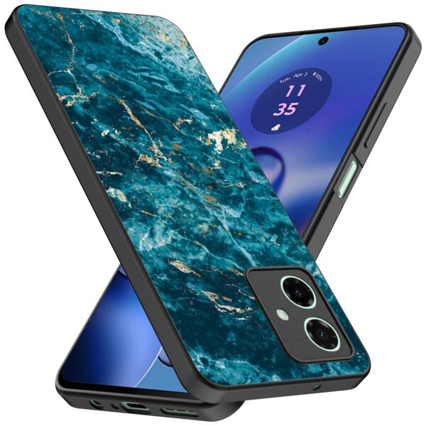 blauw marmer opdruk_Motorola Moto G55 telefoonhoesje (2)