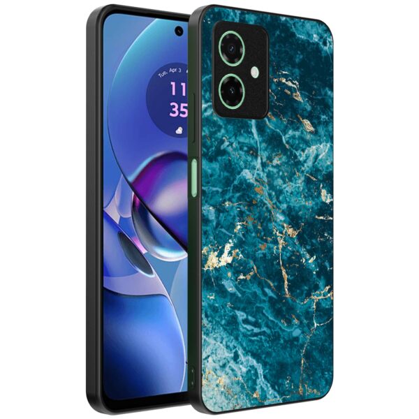 blauw marmer opdruk_Motorola Moto G64 telefoonhoesje (1)
