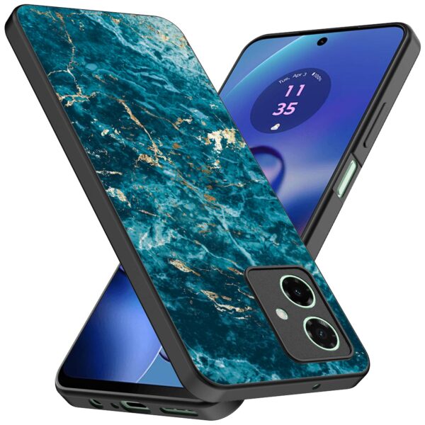 blauw marmer opdruk_Motorola Moto G64 telefoonhoesje (2)