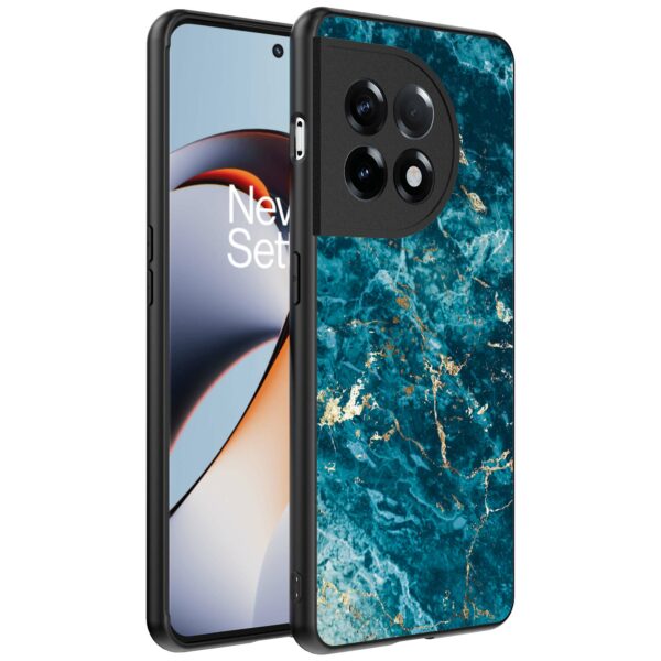 blauw marmer opdruk_OnePlus 11R Telefoonhoesje (1)