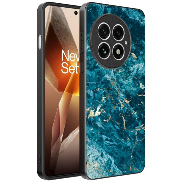 blauw marmer opdruk_OnePlus 13 Telefoonhoesje (1)