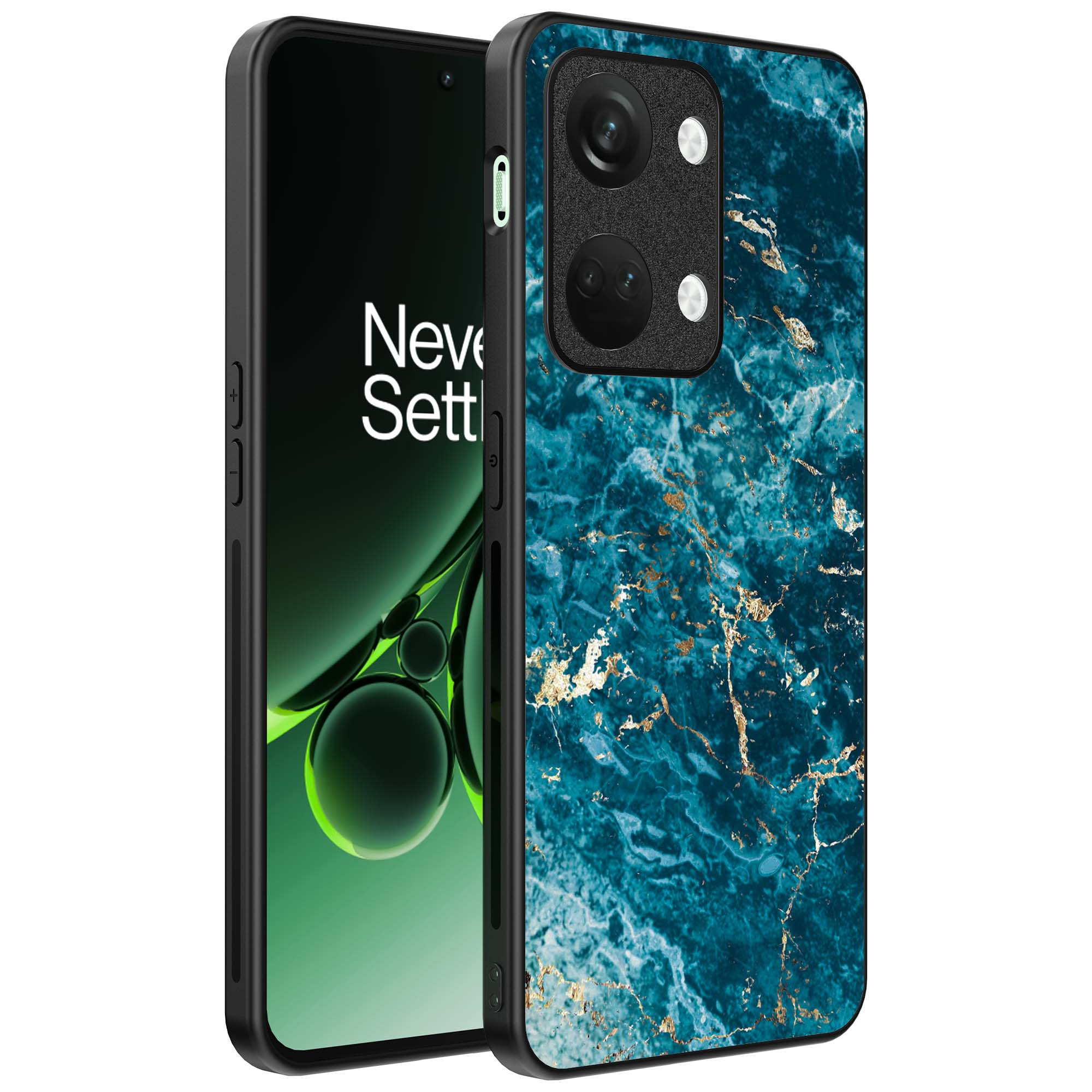blauw marmer opdruk_OnePlus Nord 3 Telefoonhoesje (1)