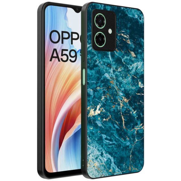 blauw marmer opdruk_Oppo A59 telefoonhoesje (1)
