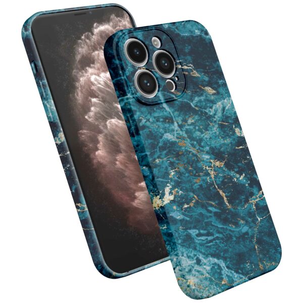 blauw marmer opdruk_iPhone 11 Pro Max telefoonhoesje met volledige rondom bedrukking (2)