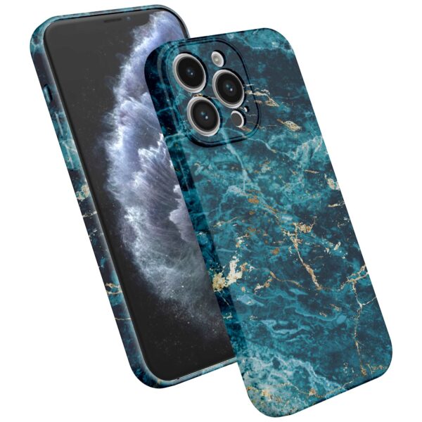 blauw marmer opdruk_iPhone 11 Pro telefoonhoesje met volledige rondom bedrukking (2)