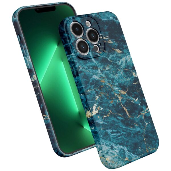 blauw marmer opdruk_iPhone 13 Pro Max telefoonhoesje met volledige rondom bedrukking (2)
