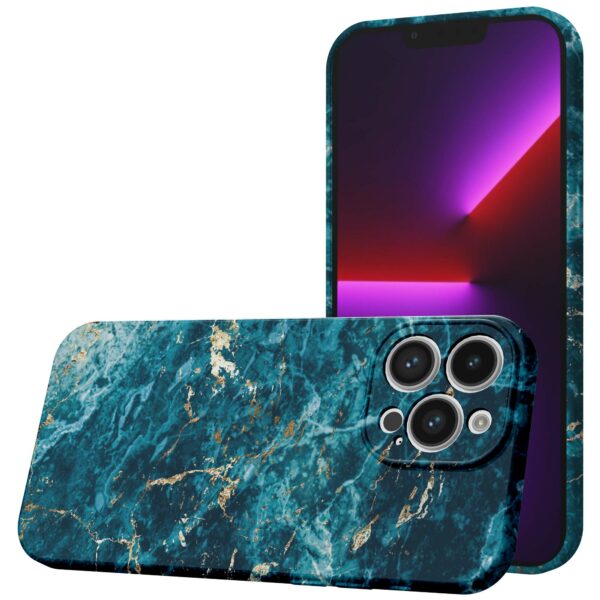 blauw marmer opdruk_iPhone 13 Pro telefoonhoesje met volledige rondom bedrukking (1)