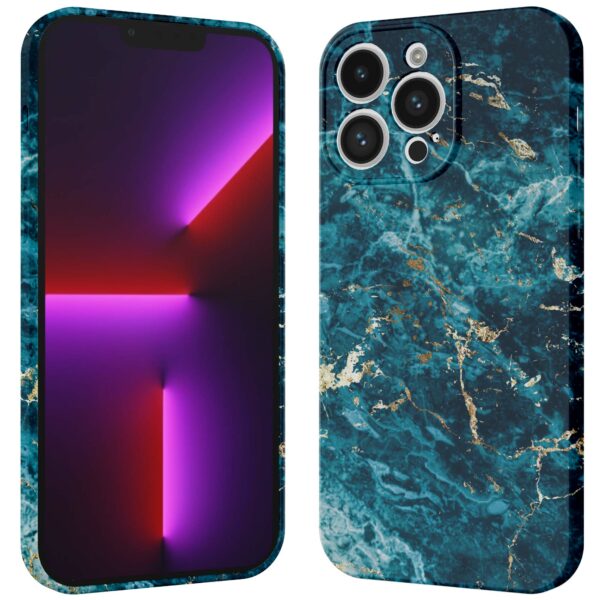 blauw marmer opdruk_iPhone 13 Pro telefoonhoesje met volledige rondom bedrukking (3)