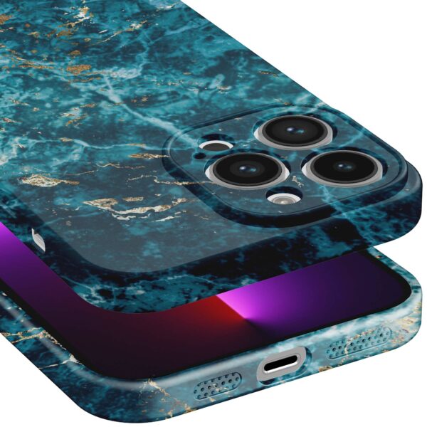blauw marmer opdruk_iPhone 13 Pro telefoonhoesje met volledige rondom bedrukking (5)