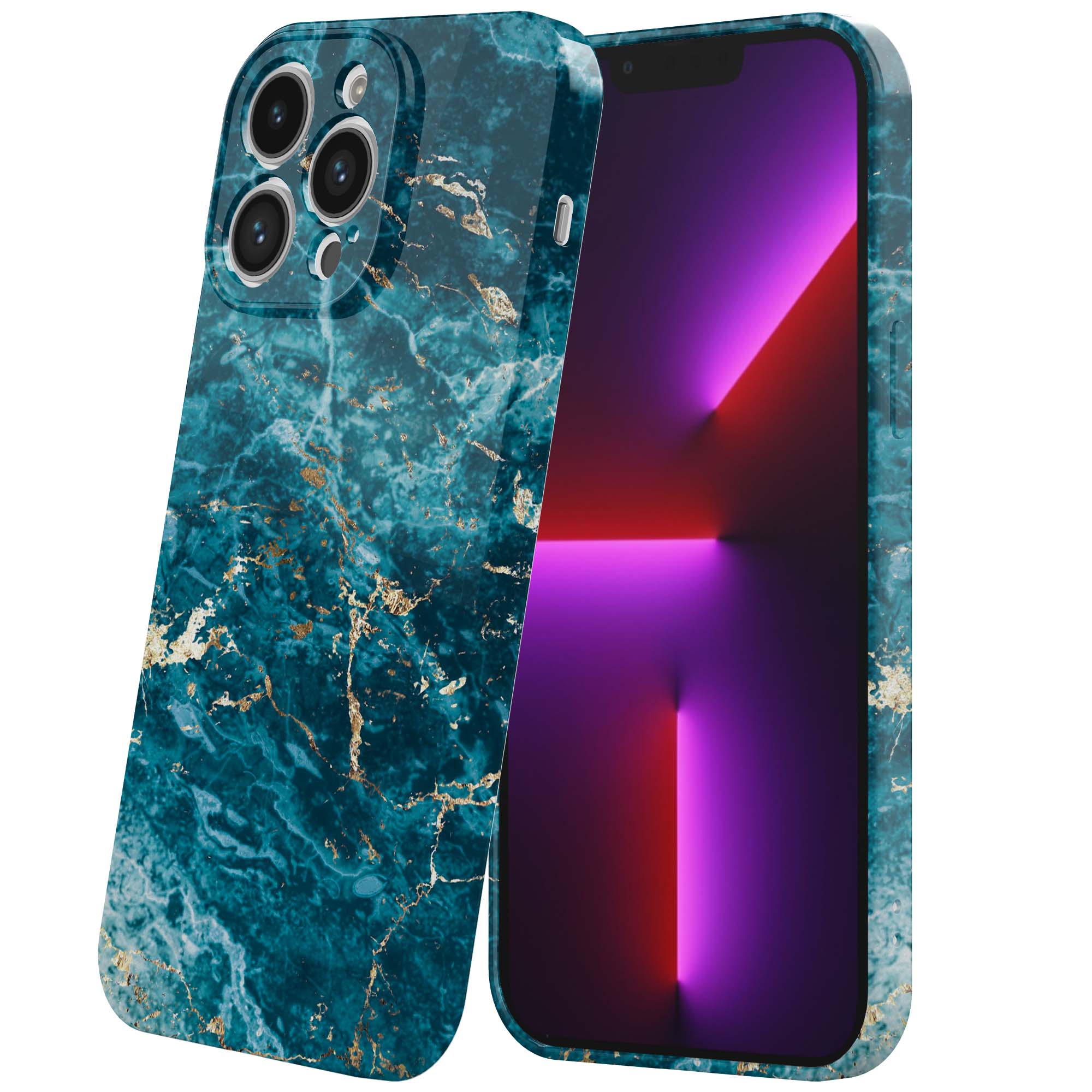 blauw marmer opdruk_iPhone 13 Pro telefoonhoesje met volledige rondom bedrukking (6)