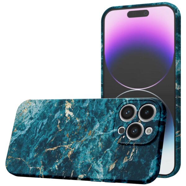 blauw marmer opdruk_iPhone 14 Pro Max telefoonhoesje met volledige rondom bedrukking (1)