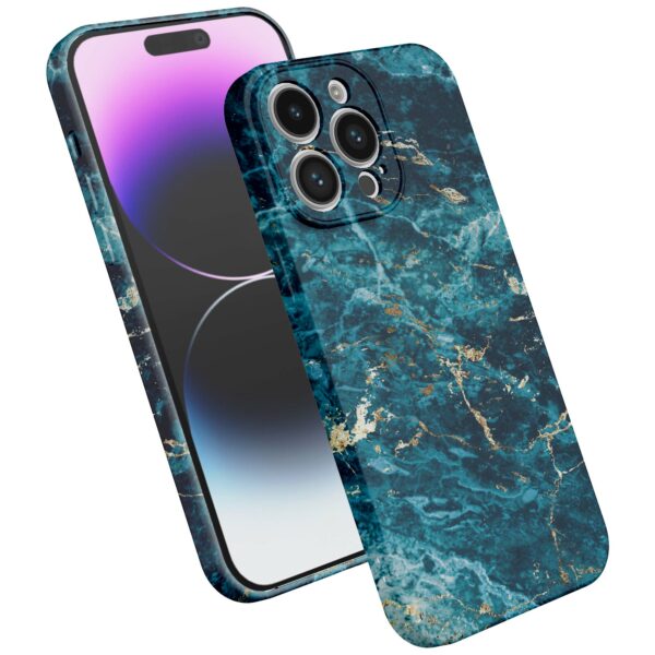 blauw marmer opdruk_iPhone 14 Pro Max telefoonhoesje met volledige rondom bedrukking (2)