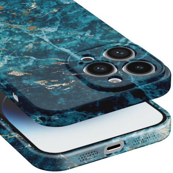 blauw marmer opdruk_iPhone 14 Pro Max telefoonhoesje met volledige rondom bedrukking (5)
