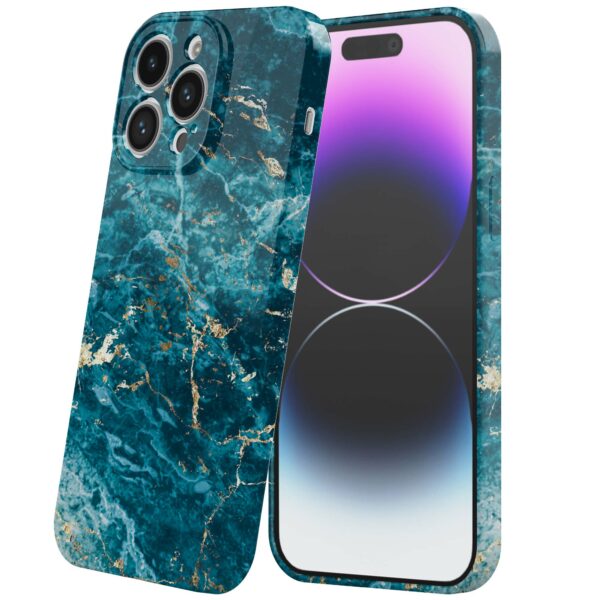 blauw marmer opdruk_iPhone 14 Pro Max telefoonhoesje met volledige rondom bedrukking (6)