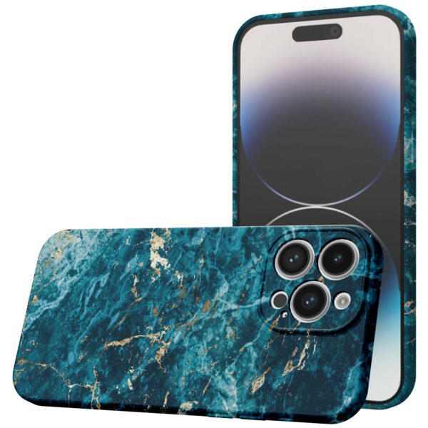 blauw marmer opdruk_iPhone 14 Pro telefoonhoesje met volledige rondom bedrukking (1)