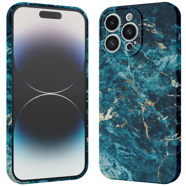blauw marmer opdruk_iPhone 14 Pro telefoonhoesje met volledige rondom bedrukking (3)