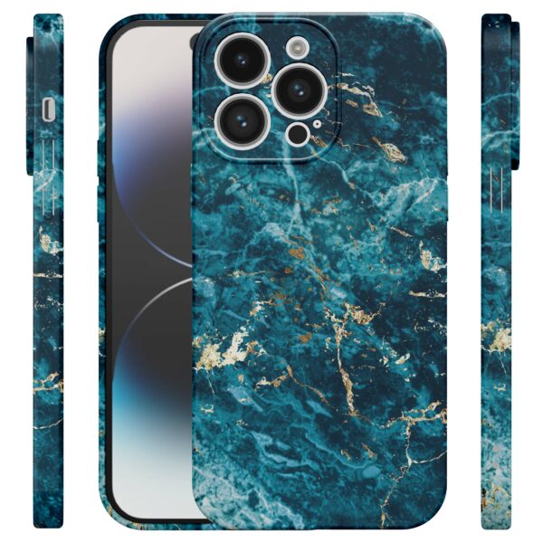 blauw marmer opdruk_iPhone 14 Pro telefoonhoesje met volledige rondom bedrukking (4)