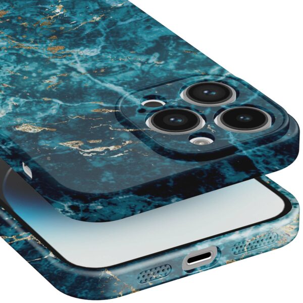 blauw marmer opdruk_iPhone 14 Pro telefoonhoesje met volledige rondom bedrukking (5)