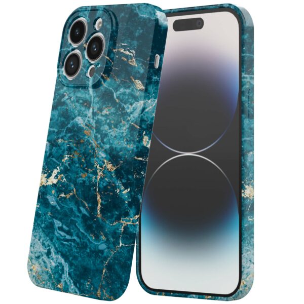 blauw marmer opdruk_iPhone 14 Pro telefoonhoesje met volledige rondom bedrukking (6)