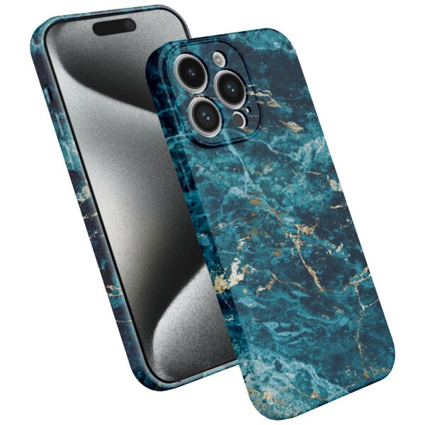 blauw marmer opdruk_iPhone 15 Pro telefoonhoesje met volledige rondom bedrukking (2)