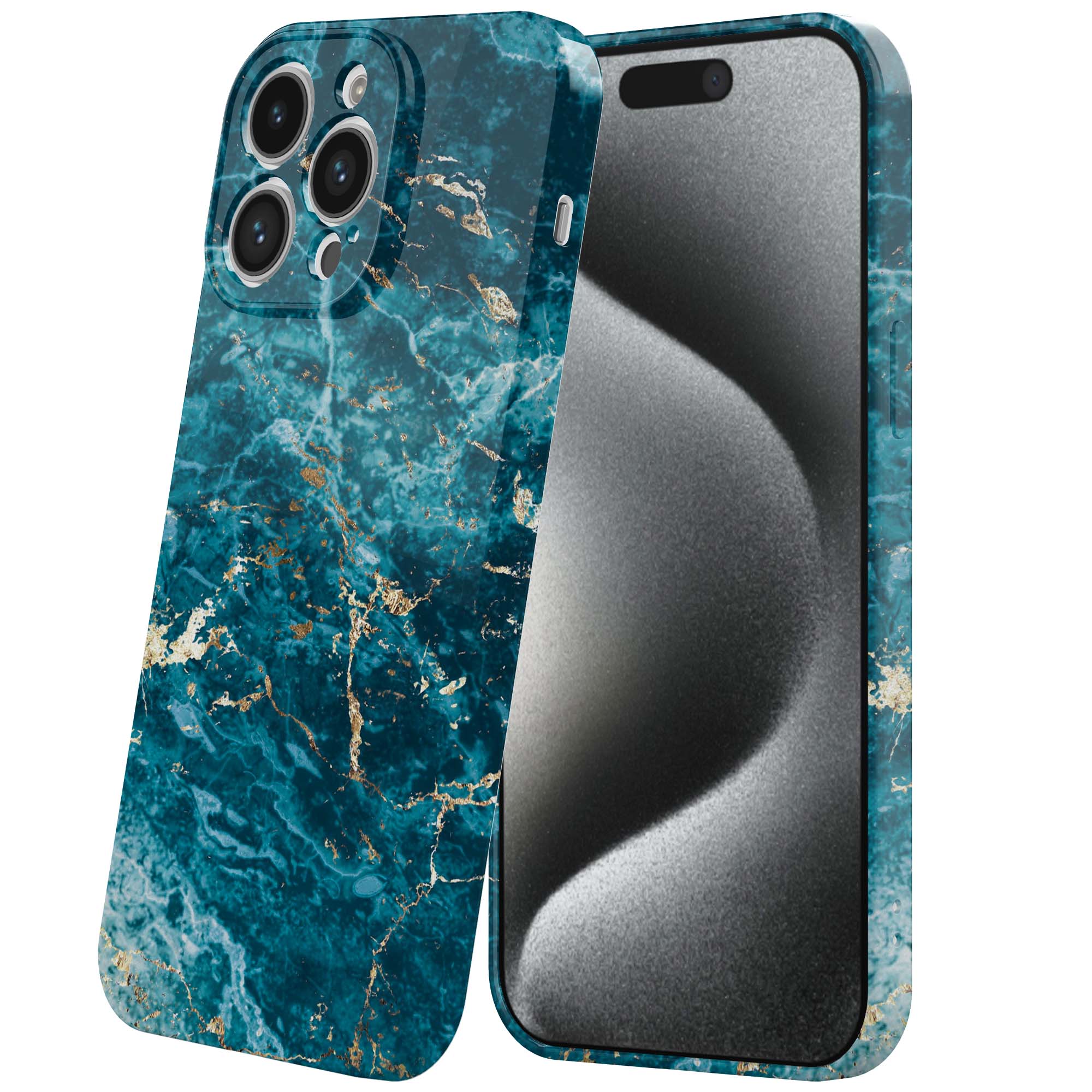 blauw marmer opdruk_iPhone 15 Pro telefoonhoesje met volledige rondom bedrukking (6)