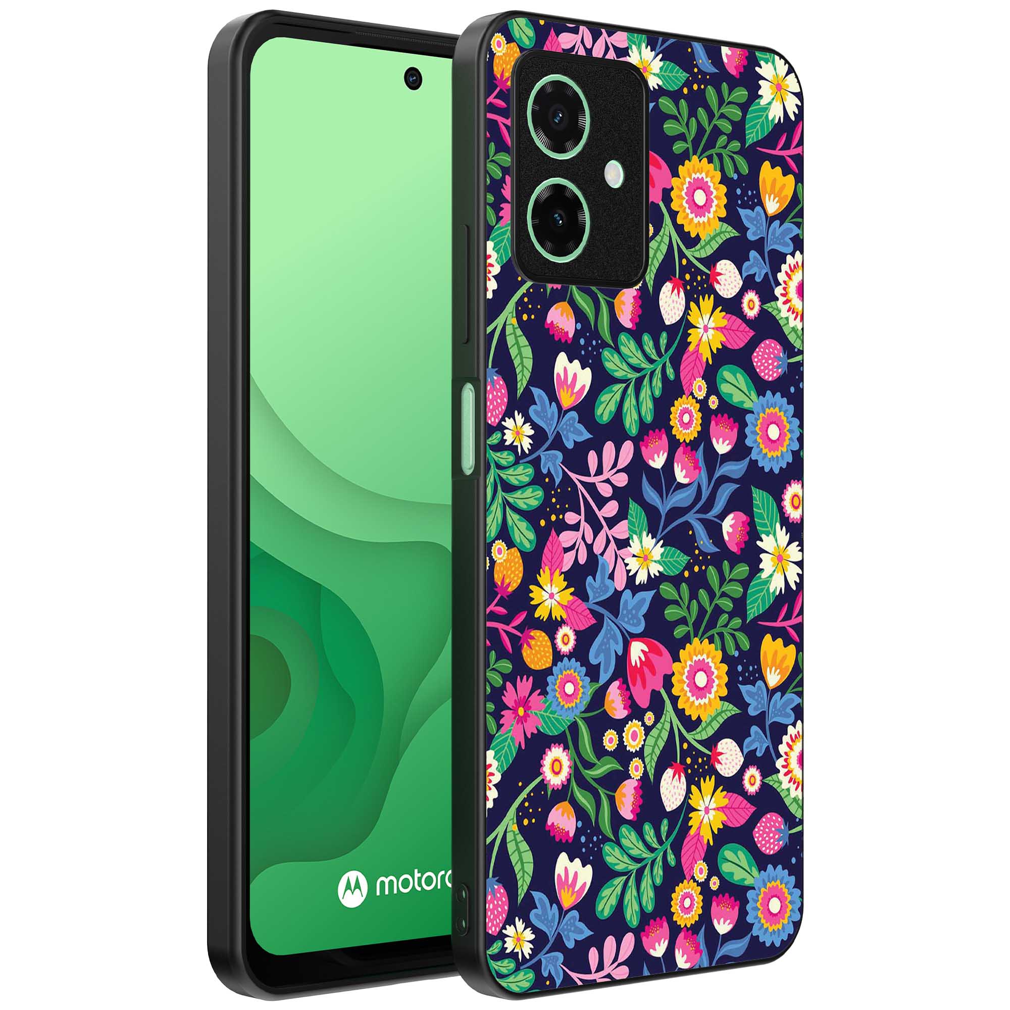 bloemen opdruk_Motorola Moto G54 telefoonhoesje met