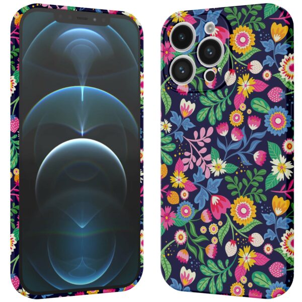 bloemen opdruk_iPhone 12 Pro telefoonhoesje met volledige rondom bedrukking (3)