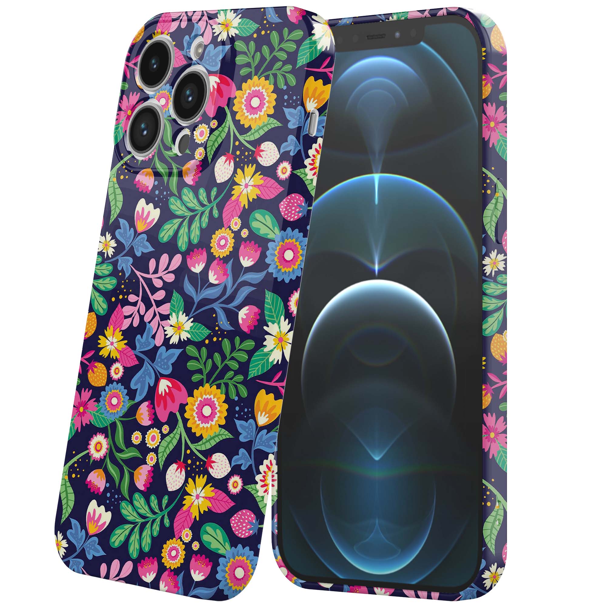 bloemen opdruk_iPhone 12 Pro telefoonhoesje met volledige rondom bedrukking (6)