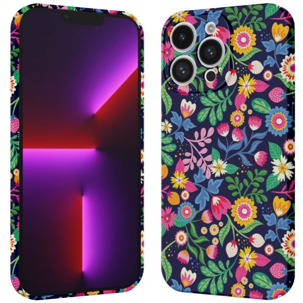 bloemen opdruk_iPhone 13 Pro telefoonhoesje met volledige rondom bedrukking (3)