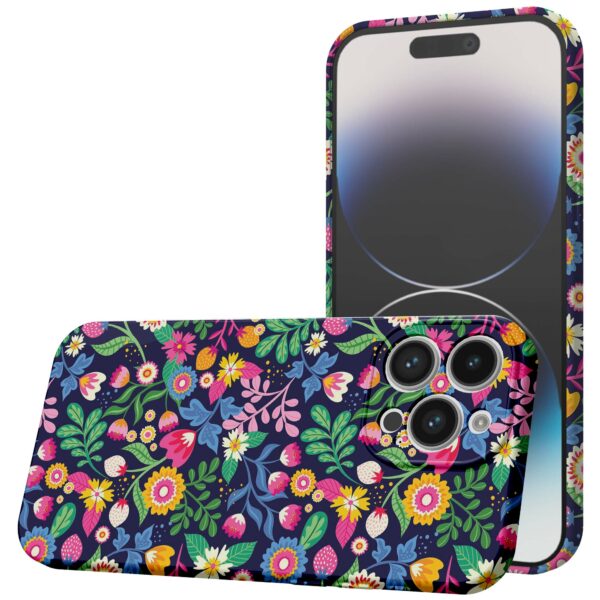bloemen opdruk_iPhone 14 Pro telefoonhoesje met volledige rondom bedrukking (1)
