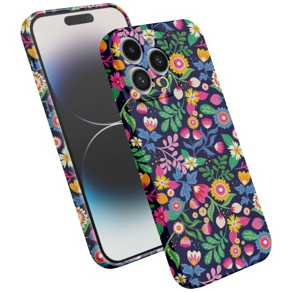 bloemen opdruk_iPhone 14 Pro telefoonhoesje met volledige rondom bedrukking (2)