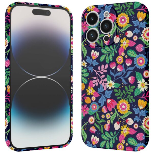 bloemen opdruk_iPhone 14 Pro telefoonhoesje met volledige rondom bedrukking (3)