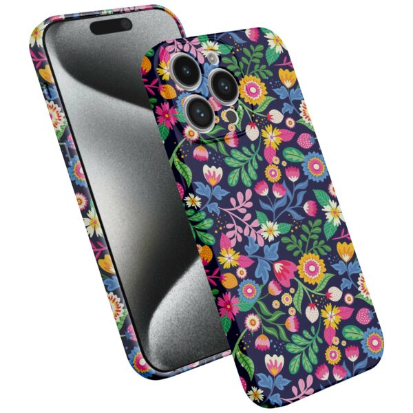 bloemen opdruk_iPhone 15 Pro telefoonhoesje met volledige rondom bedrukking (2)
