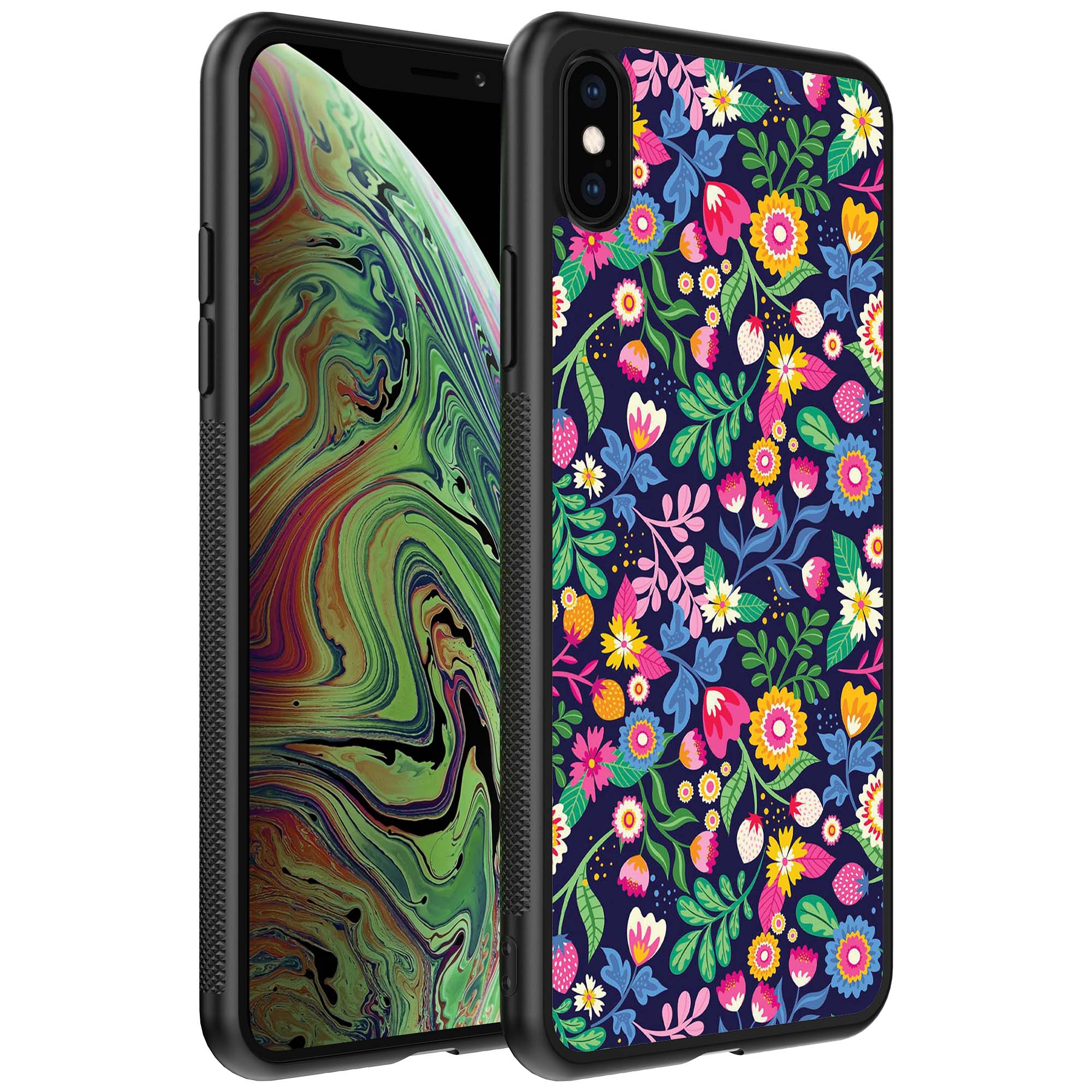 bloemen opdruk_iPhone X-Xs telefoonhoesje (1)