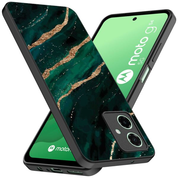 groen goud marmer opdruk_Motorola Moto G54 telefoonhoesje