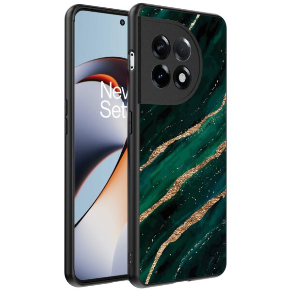 groen goud marmer opdruk_OnePlus 11R Telefoonhoesje (1)