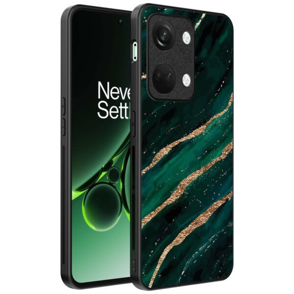 groen goud marmer opdruk_OnePlus Nord 3 Telefoonhoesje (1)