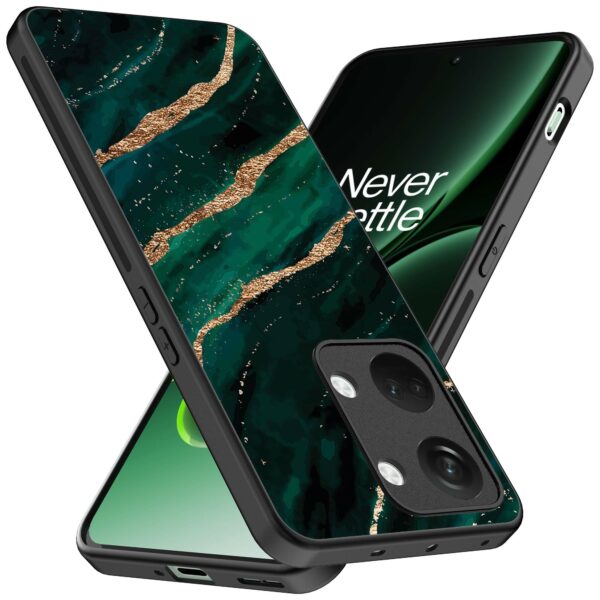 groen goud marmer opdruk_OnePlus Nord 3 Telefoonhoesje (2)