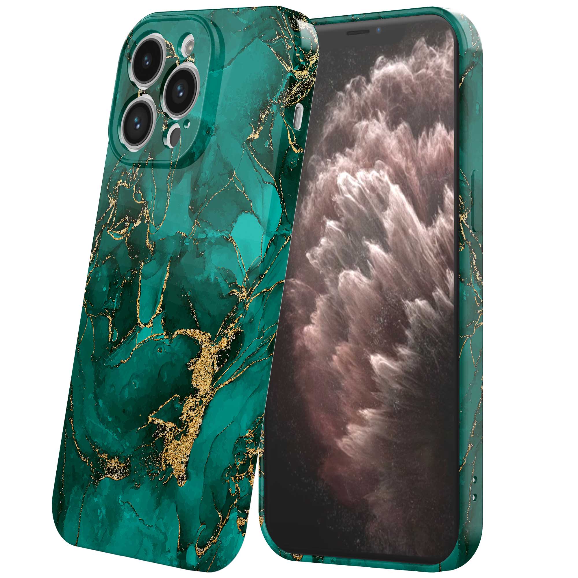 groen goud marmer opdruk_iPhone 11 Pro Max telefoonhoesje met volledige rondom bedrukking (6)