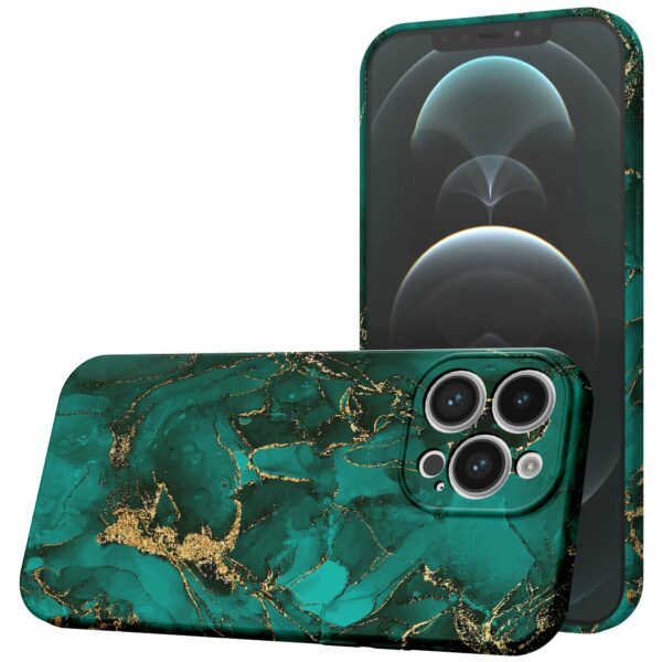 groen goud marmer opdruk_iPhone 12 Pro Max telefoonhoesje met volledige rondom bedrukking (1)
