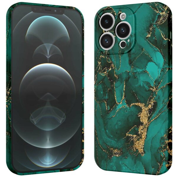 groen goud marmer opdruk_iPhone 12 Pro Max telefoonhoesje met volledige rondom bedrukking (3)