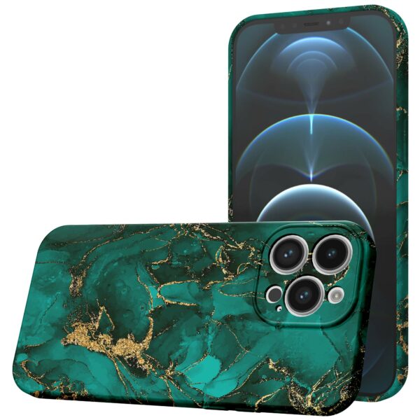 groen goud marmer opdruk_iPhone 12 Pro telefoonhoesje met volledige rondom bedrukking (1)
