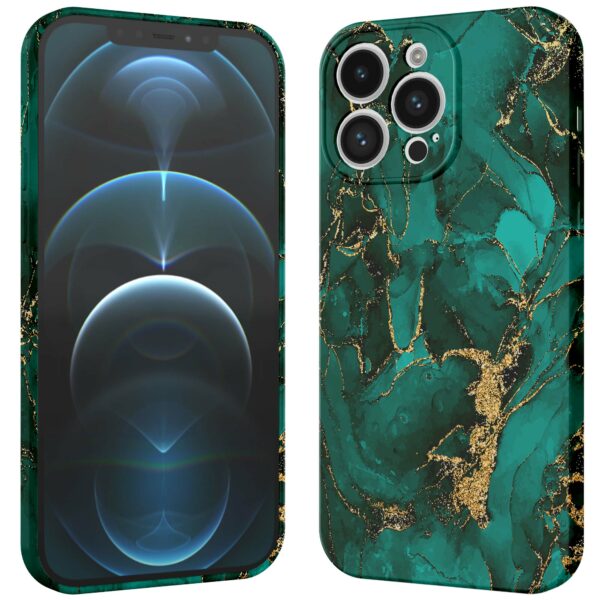 groen goud marmer opdruk_iPhone 12 Pro telefoonhoesje met volledige rondom bedrukking (3)