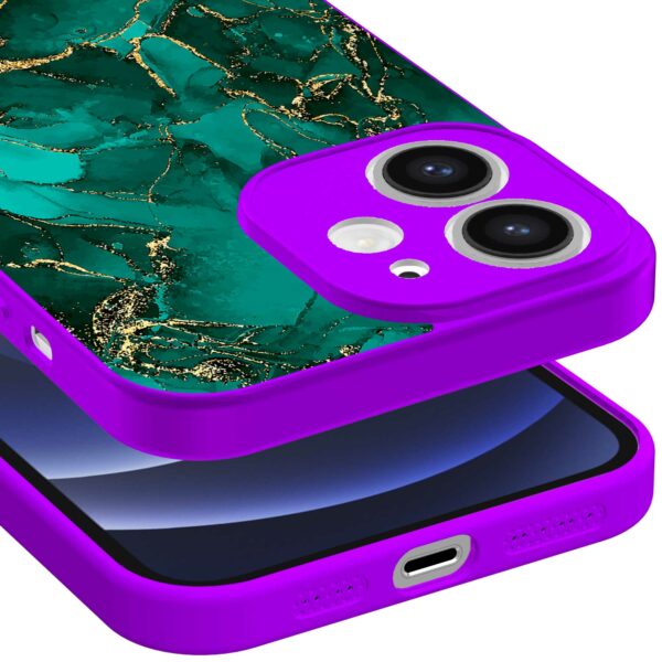 groen goud marmer opdruk_iPhone 12 Telefoonhoesje met paars rand (3)