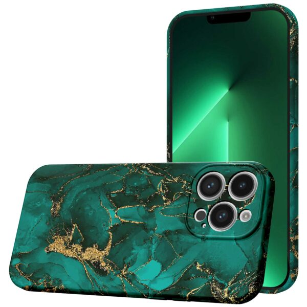 groen goud marmer opdruk_iPhone 13 Pro Max telefoonhoesje met volledige rondom bedrukking (1)