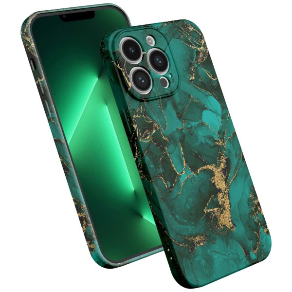 groen goud marmer opdruk_iPhone 13 Pro Max telefoonhoesje met volledige rondom bedrukking (2)