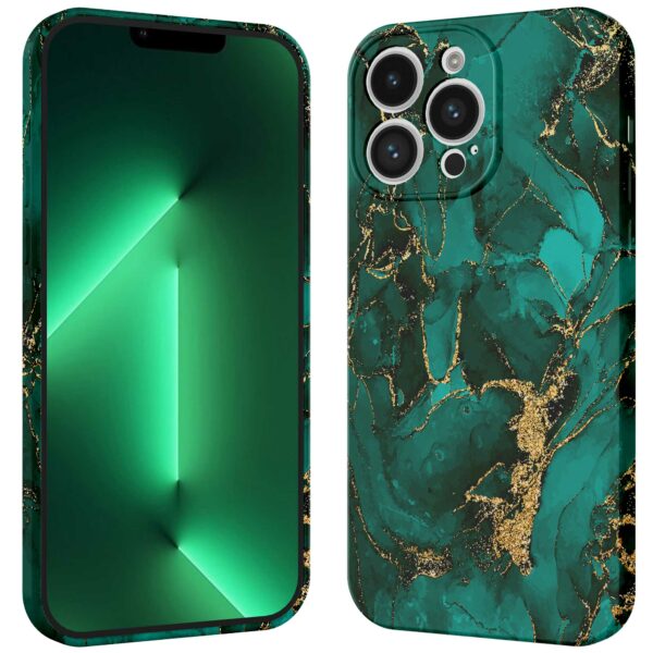 groen goud marmer opdruk_iPhone 13 Pro Max telefoonhoesje met volledige rondom bedrukking (3)