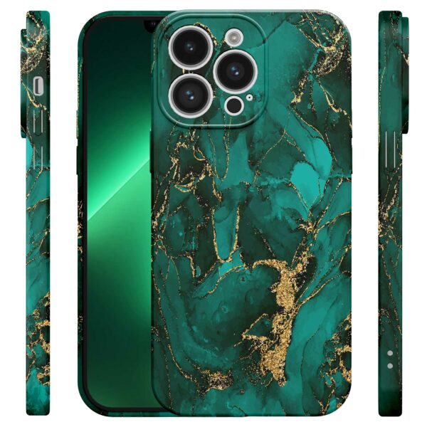 groen goud marmer opdruk_iPhone 13 Pro Max telefoonhoesje met volledige rondom bedrukking (4)