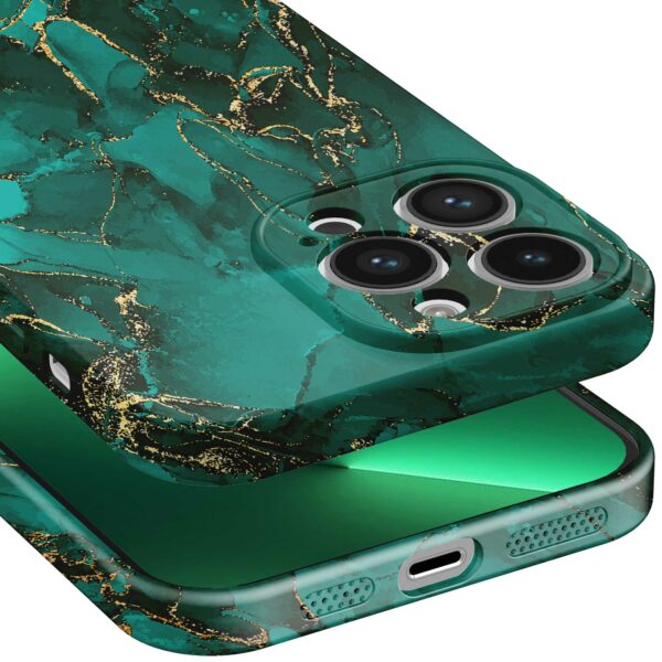 groen goud marmer opdruk_iPhone 13 Pro Max telefoonhoesje met volledige rondom bedrukking (5)